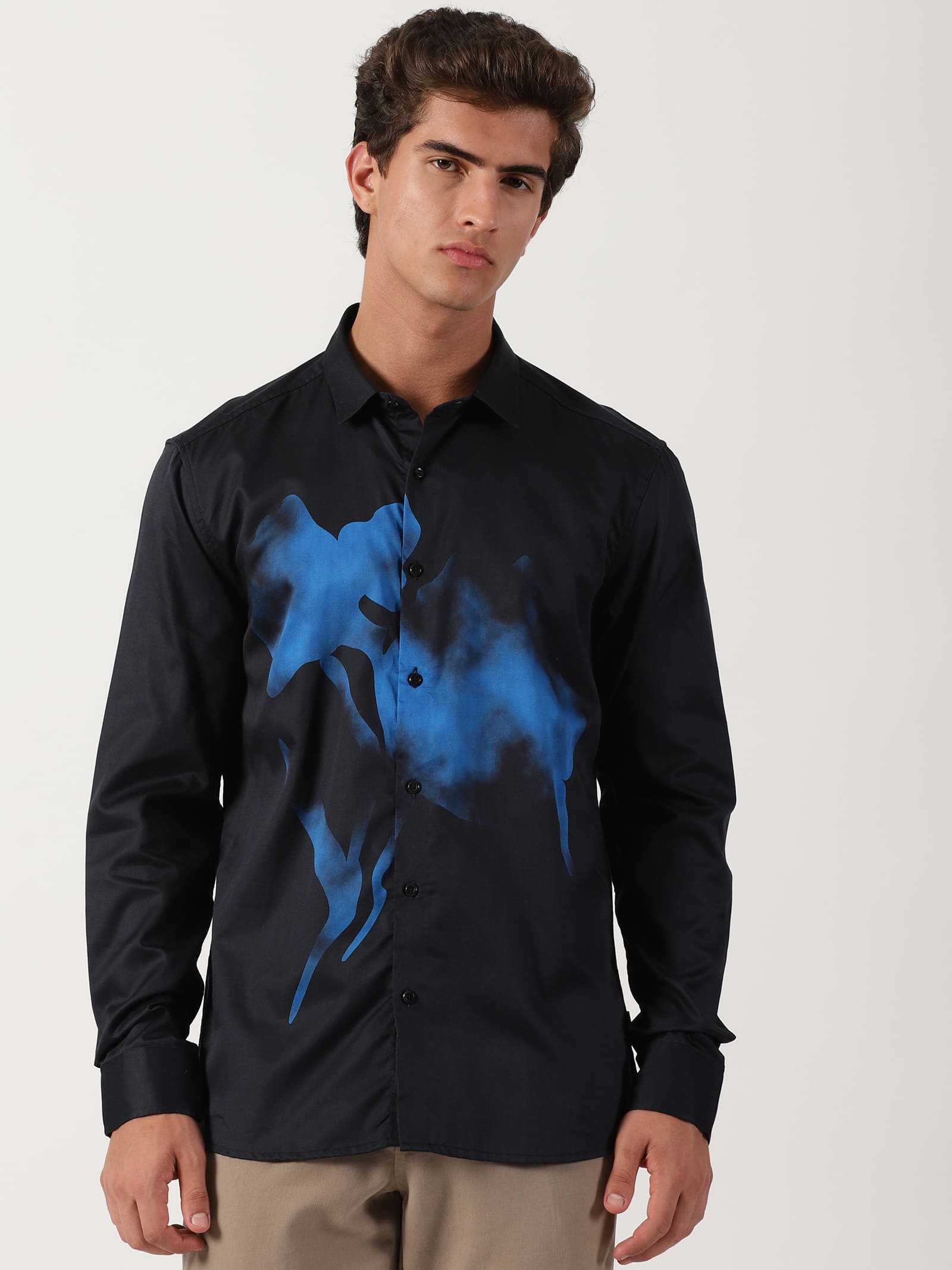 Men Slim Fit Shirt Navy
