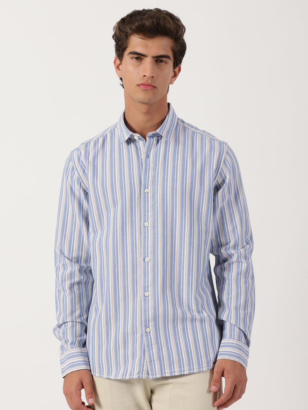 Men Slim Fit Shirt Blue
