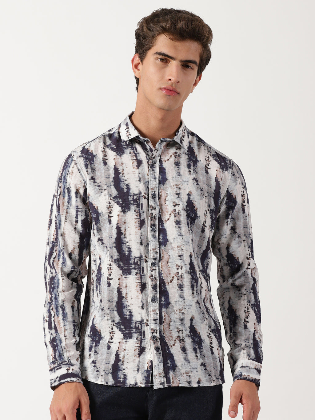 Men Slim Fit Shirt Off White
