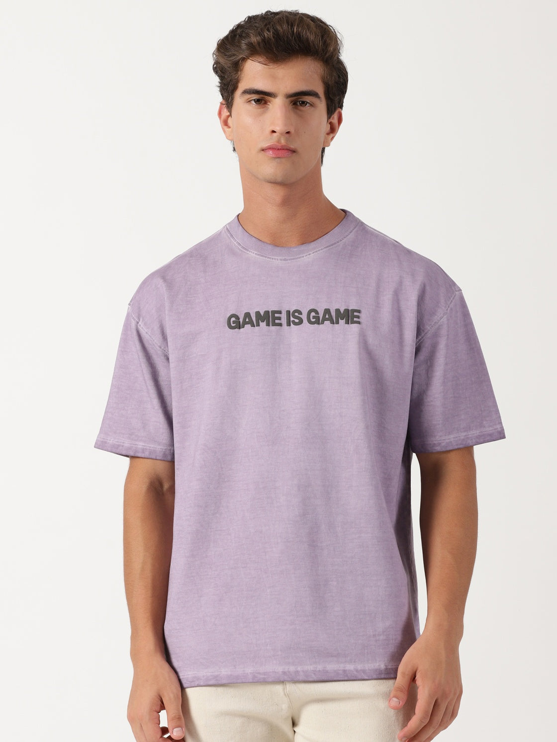 Men Oversized T-Shirt Light Purple