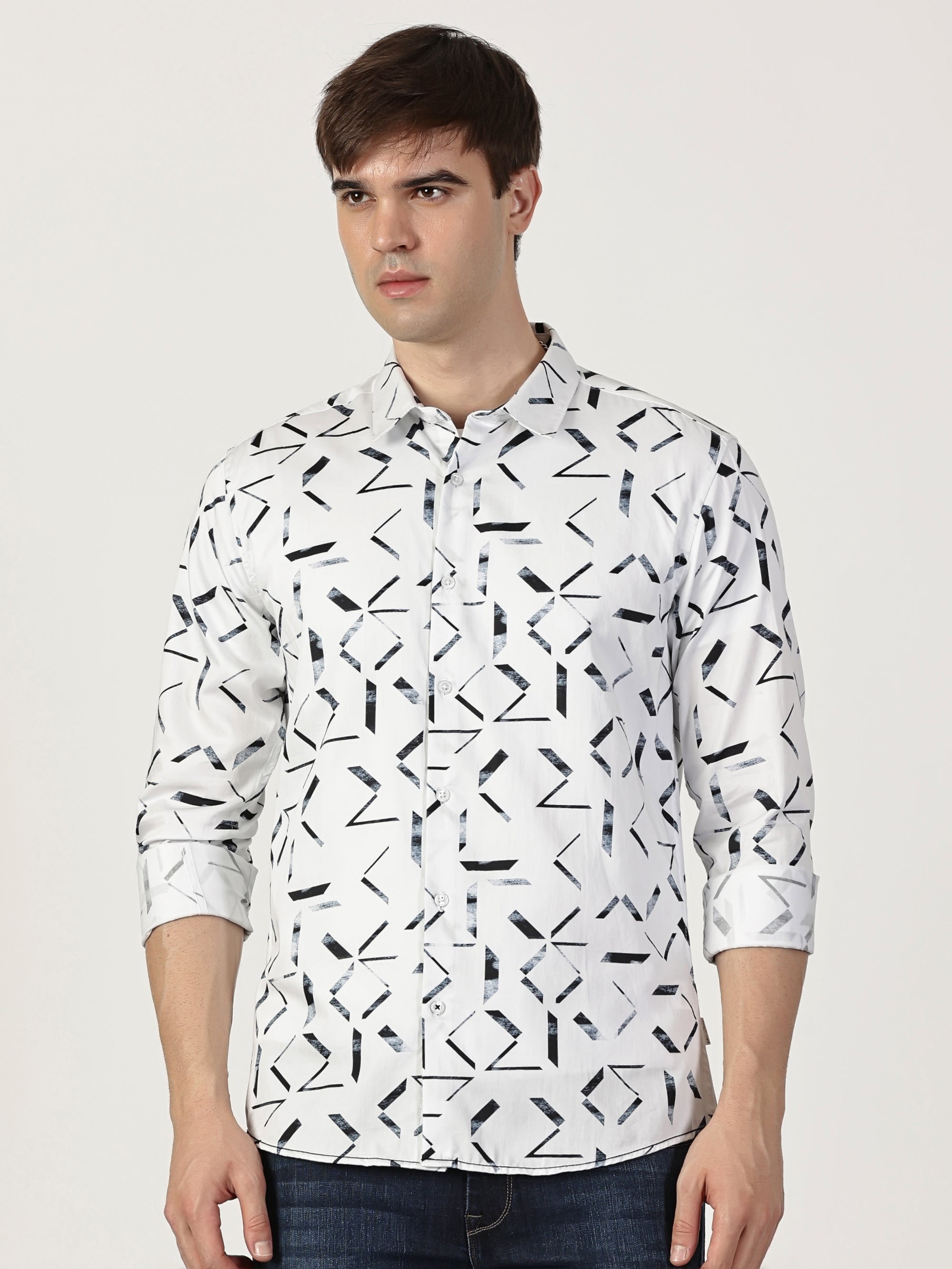 Men Slim Fit Shirt White