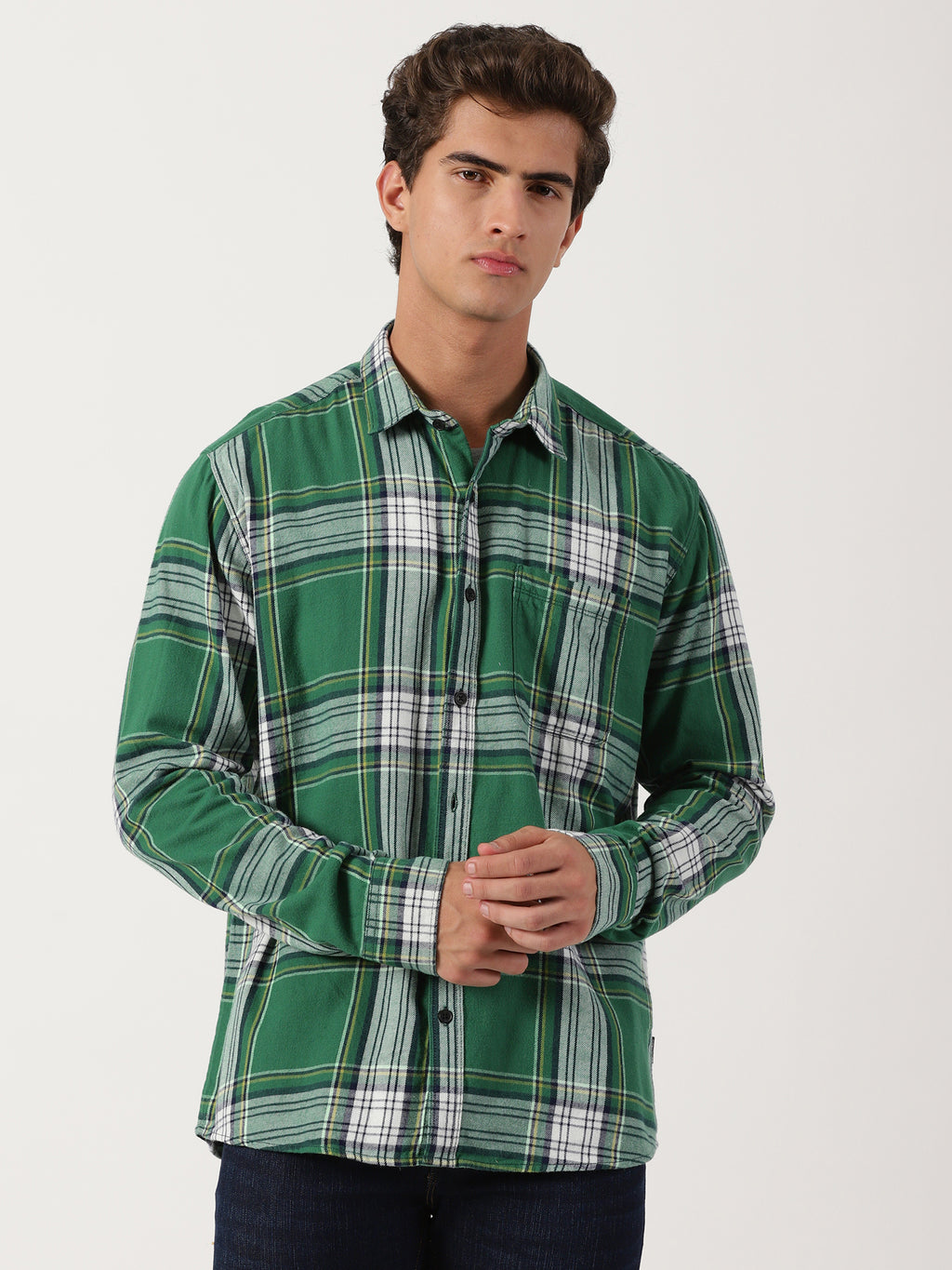 Men Regular Fit Shirt Green