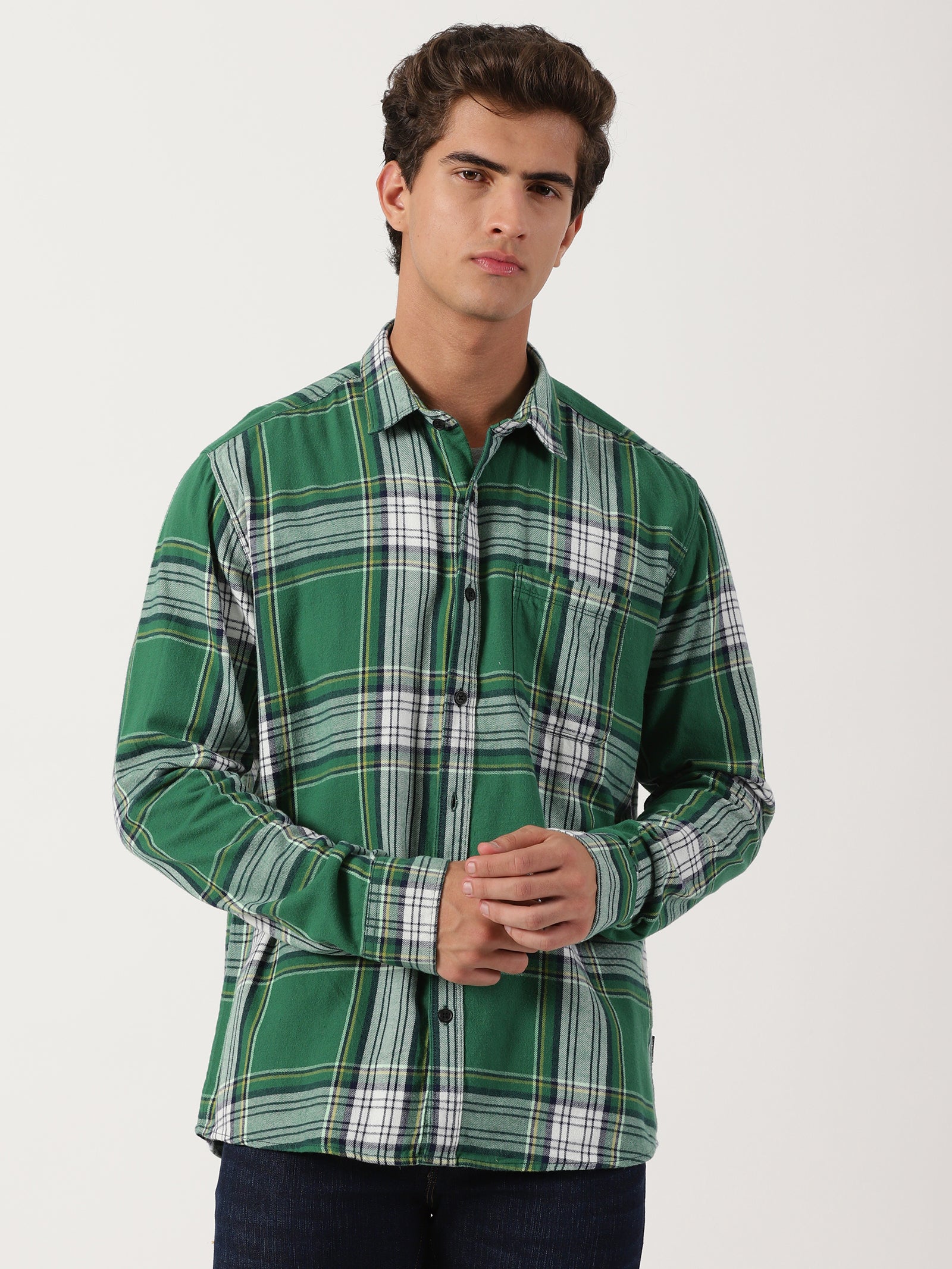 Men Regular Fit Shirt Green