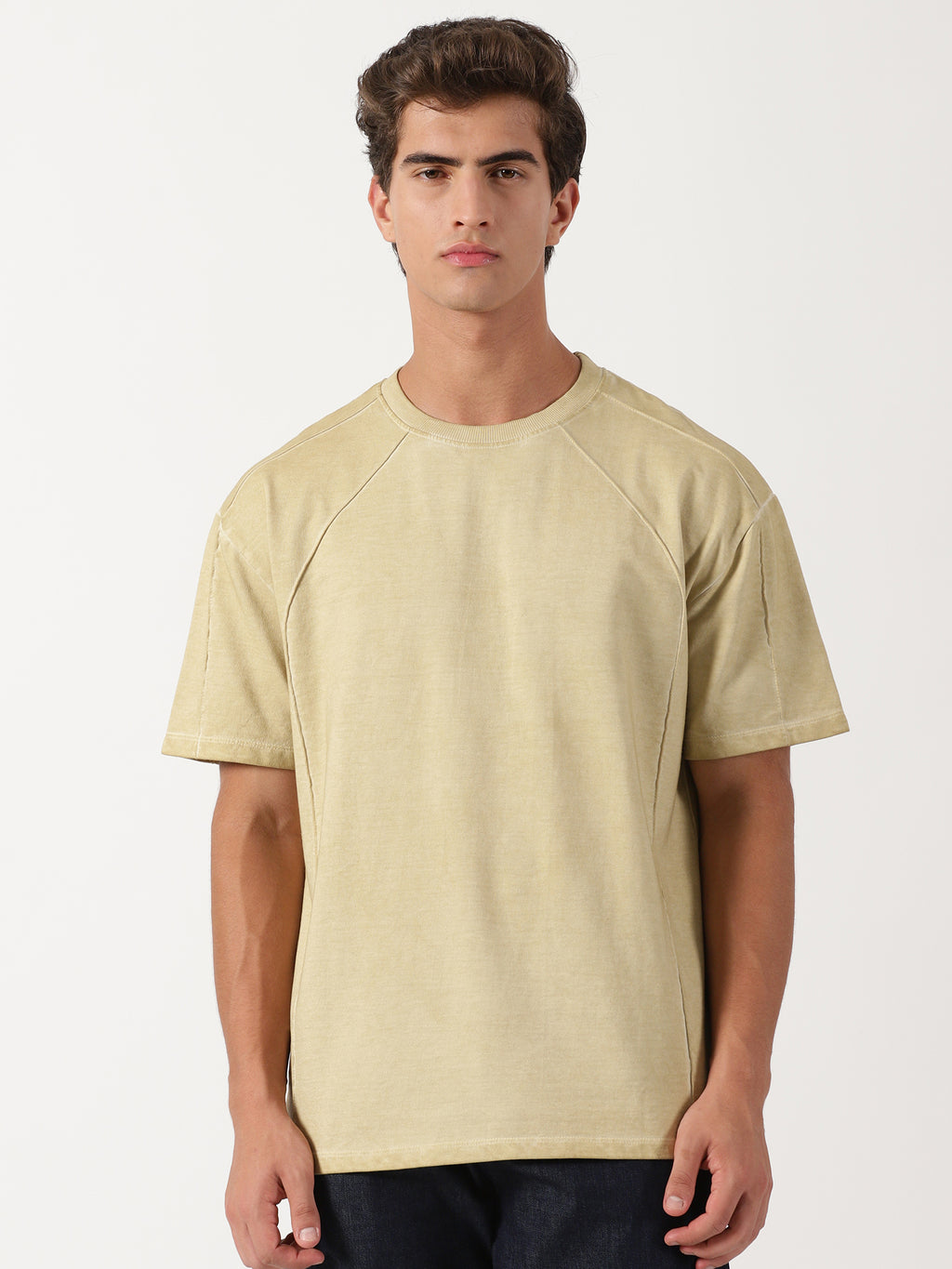 Men Oversized T-Shirt Khaki