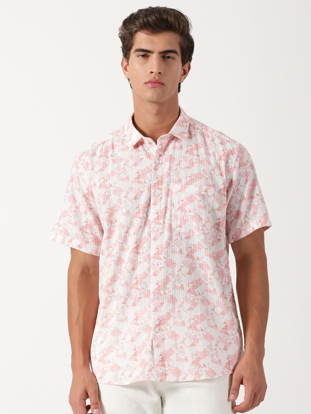 Men Regular Fit Shirt Off White