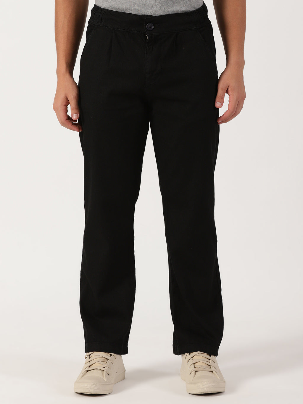 Men Pull Up Pant Non Denim Black