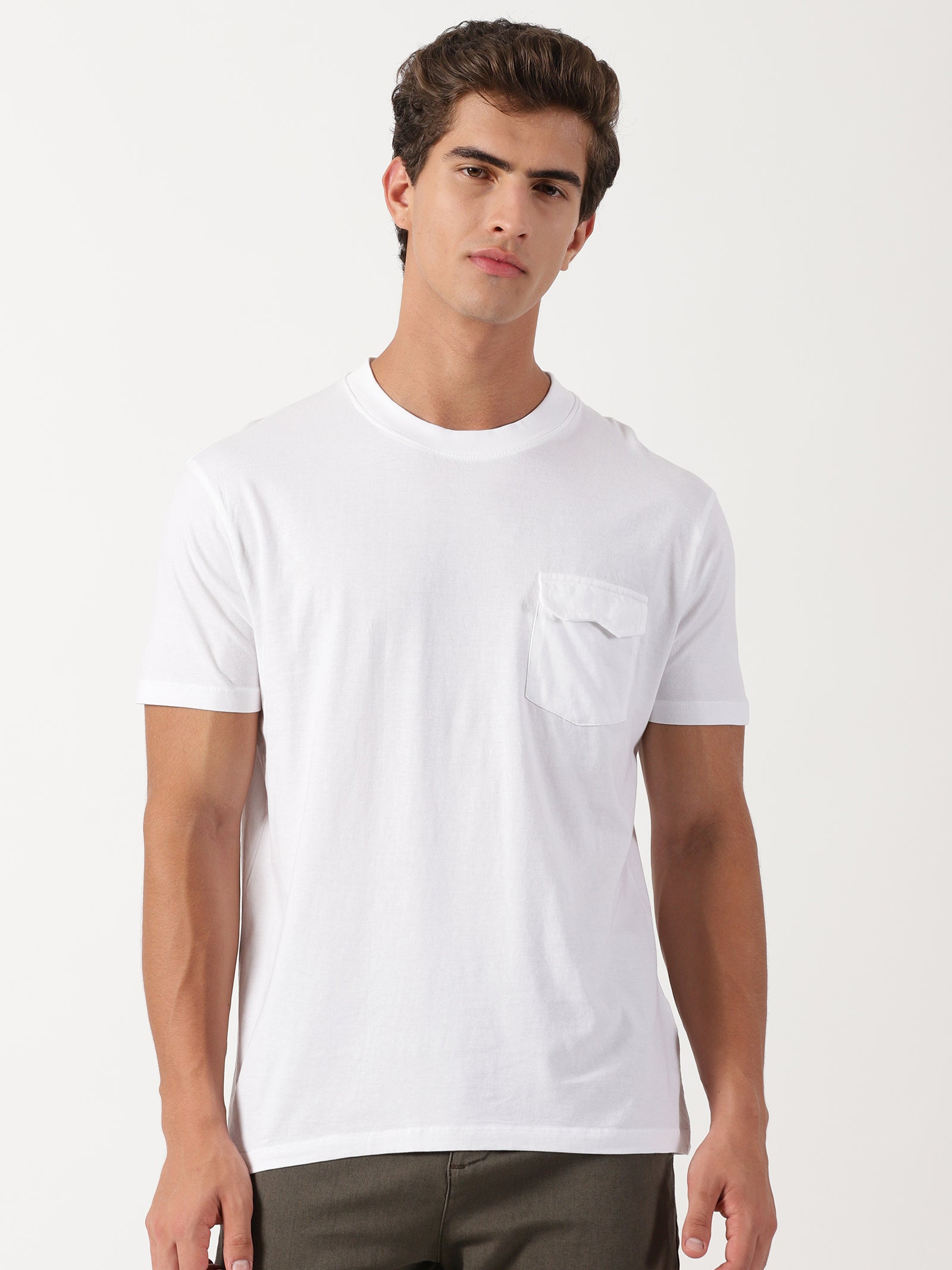 Men Regular Fit T-Shirt White