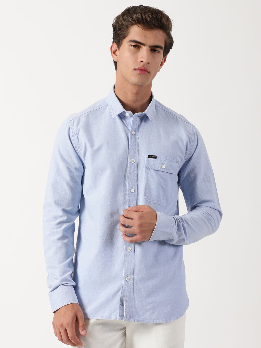 Men Slim Fit Shirt Blue