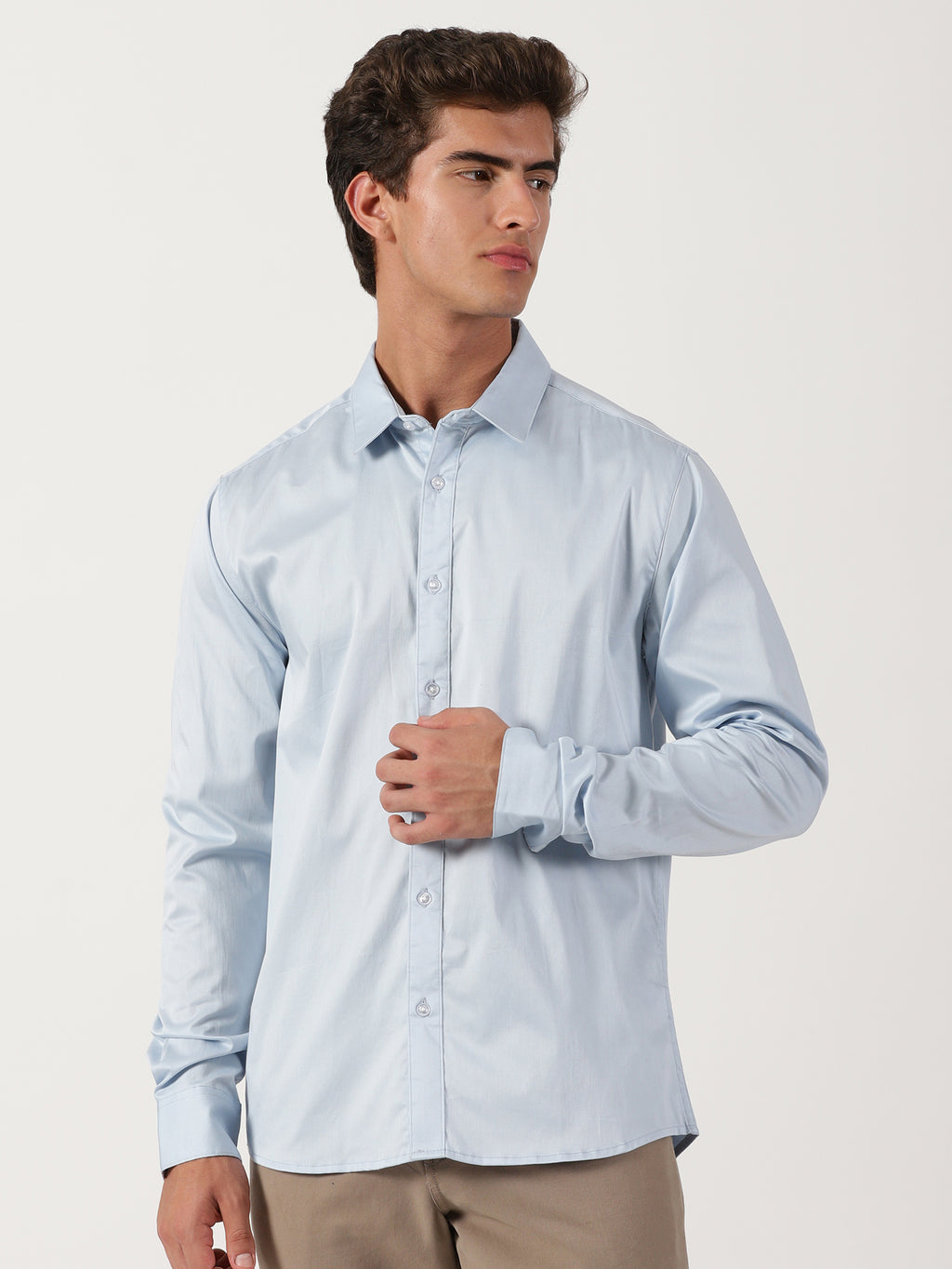 Men Slim Fit Shirt Blue