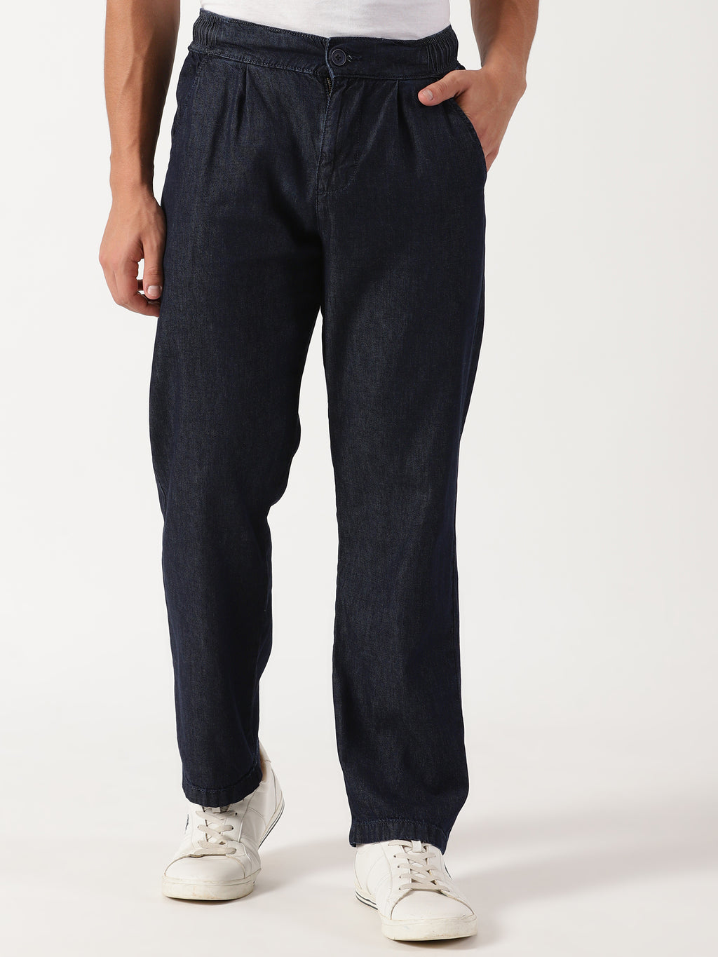 Men Pull Up Pant Non Denim Blue