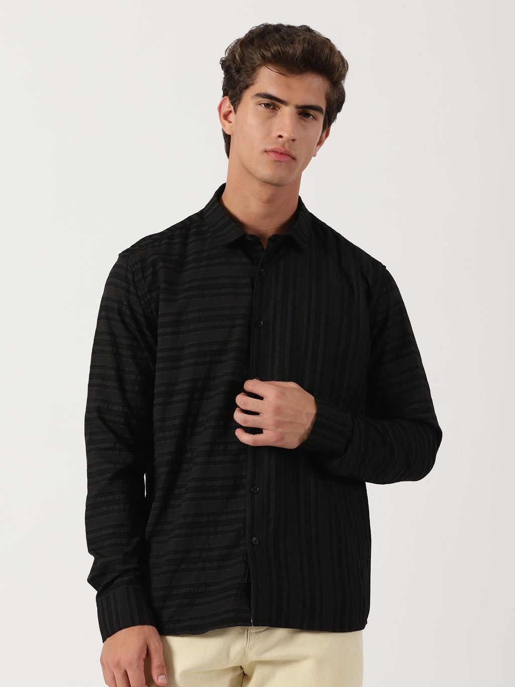 Men Regular Fit Shirt Black