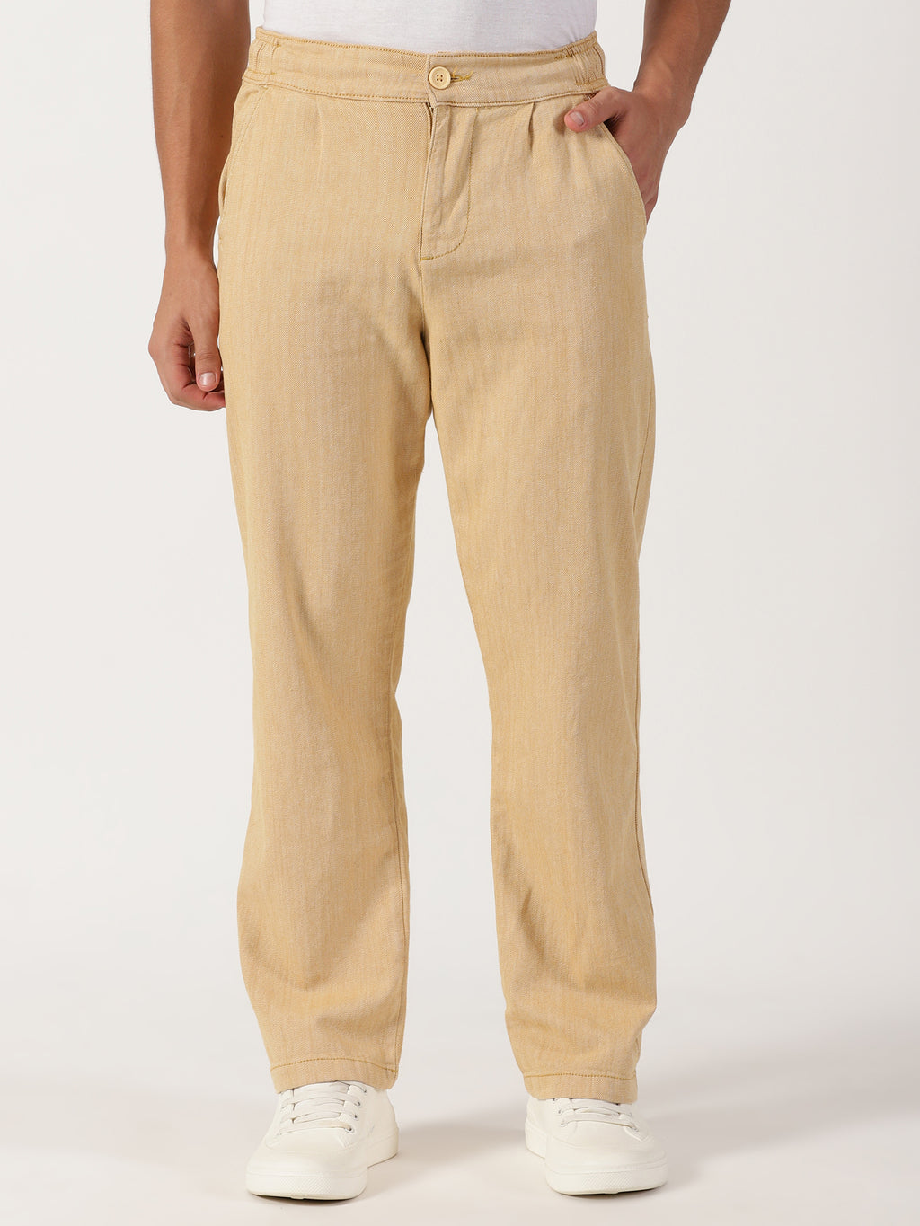 Men Pull Up Pant Non Denim Orange