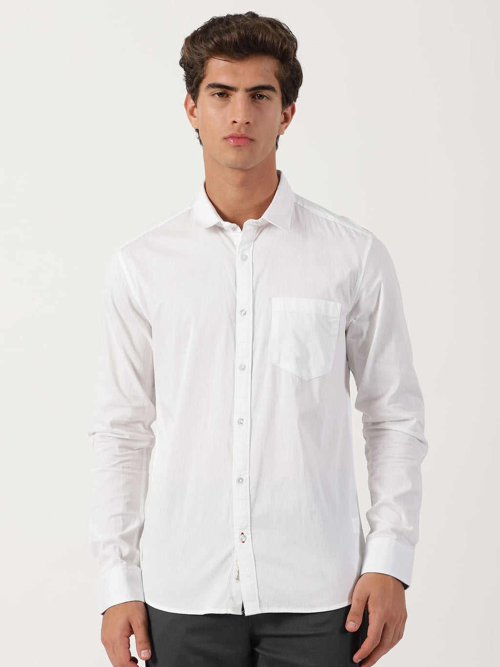 Men Slim Fit Shirt White
