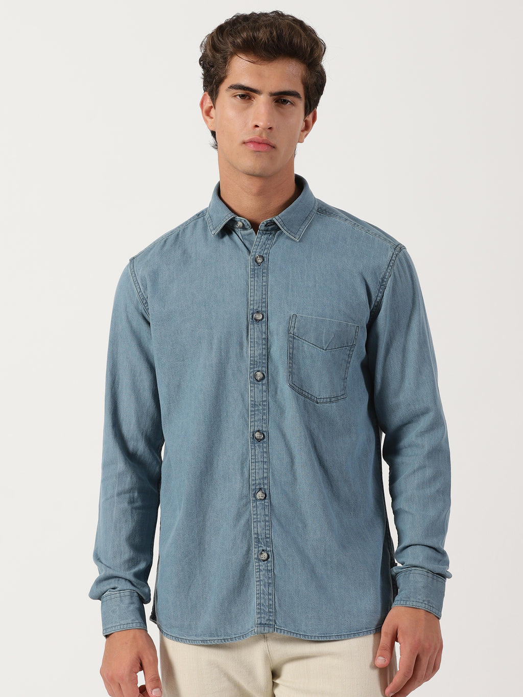 Men Regular Fit Shirt Blue