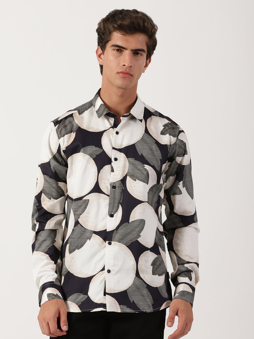 Men Slim Fit Shirt Off White