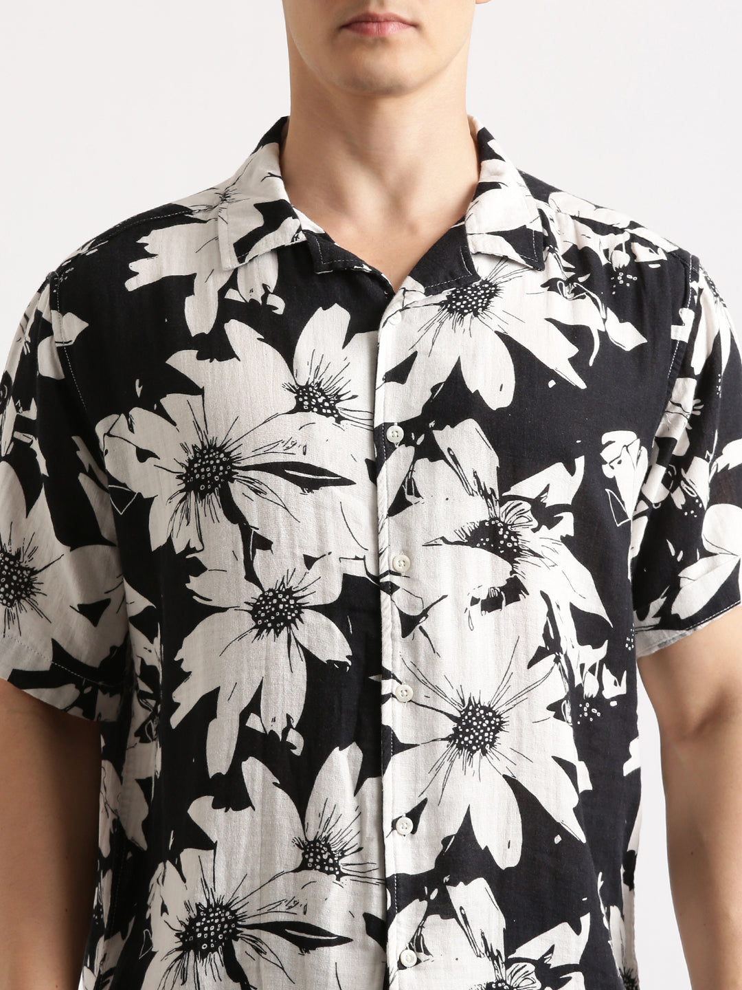 Black White Regular Fit Shirt