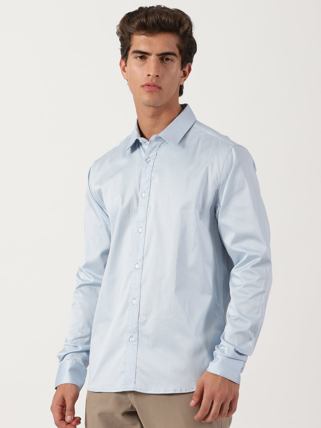 Men Slim Fit Shirt Blue