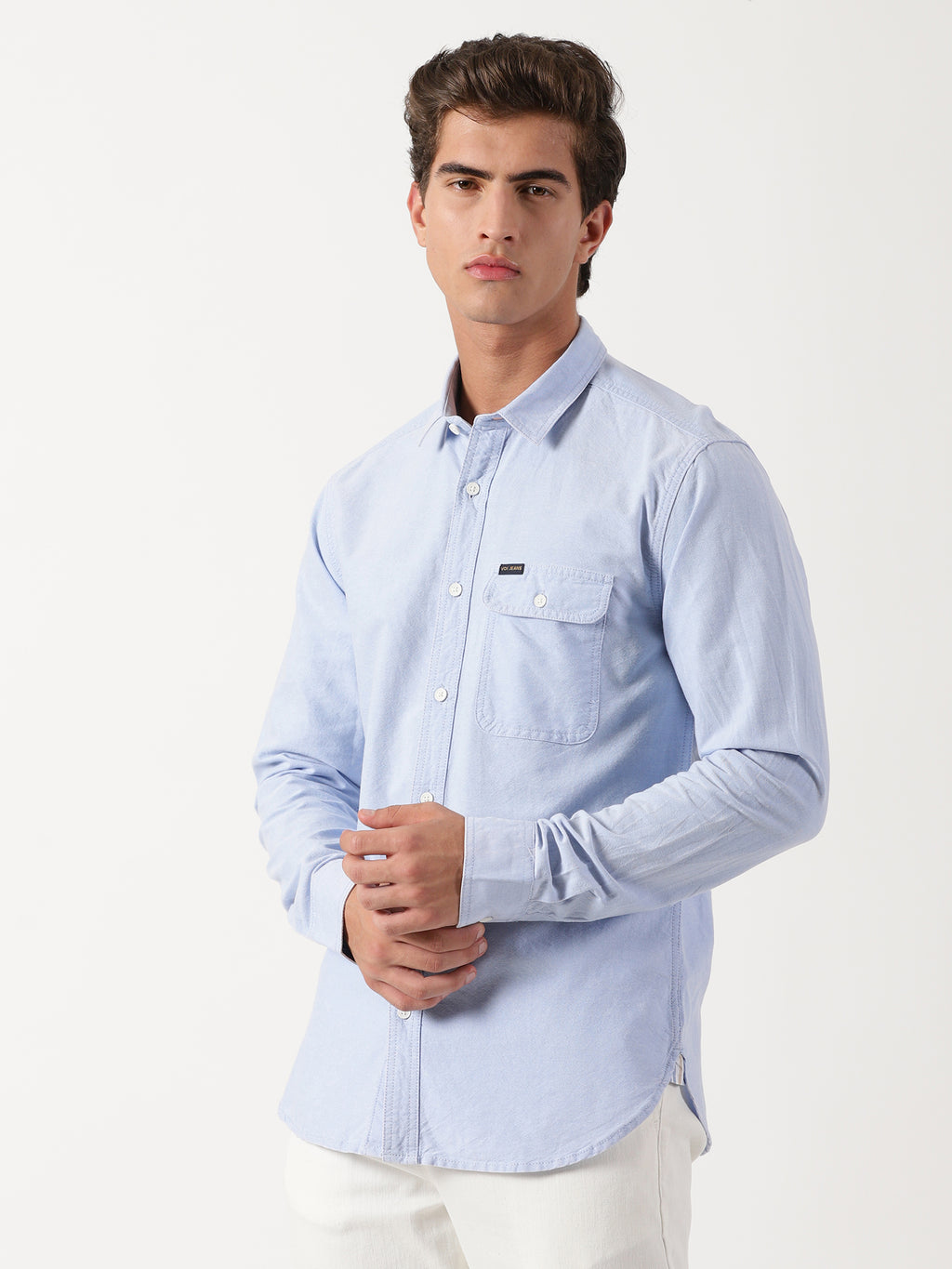 Men Slim Fit Shirt Blue