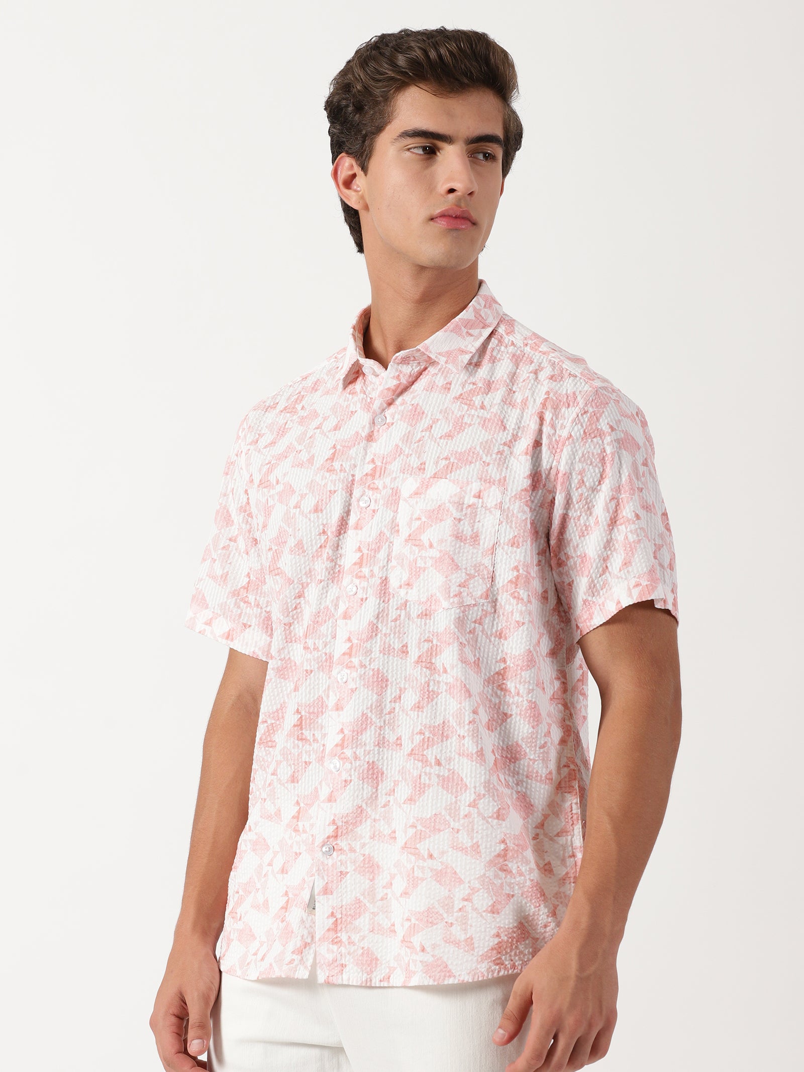 Men Regular Fit Shirt Off White
