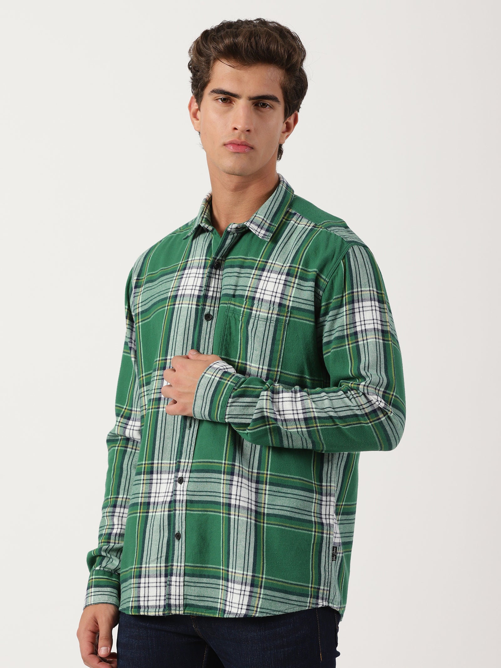 Men Regular Fit Shirt Green