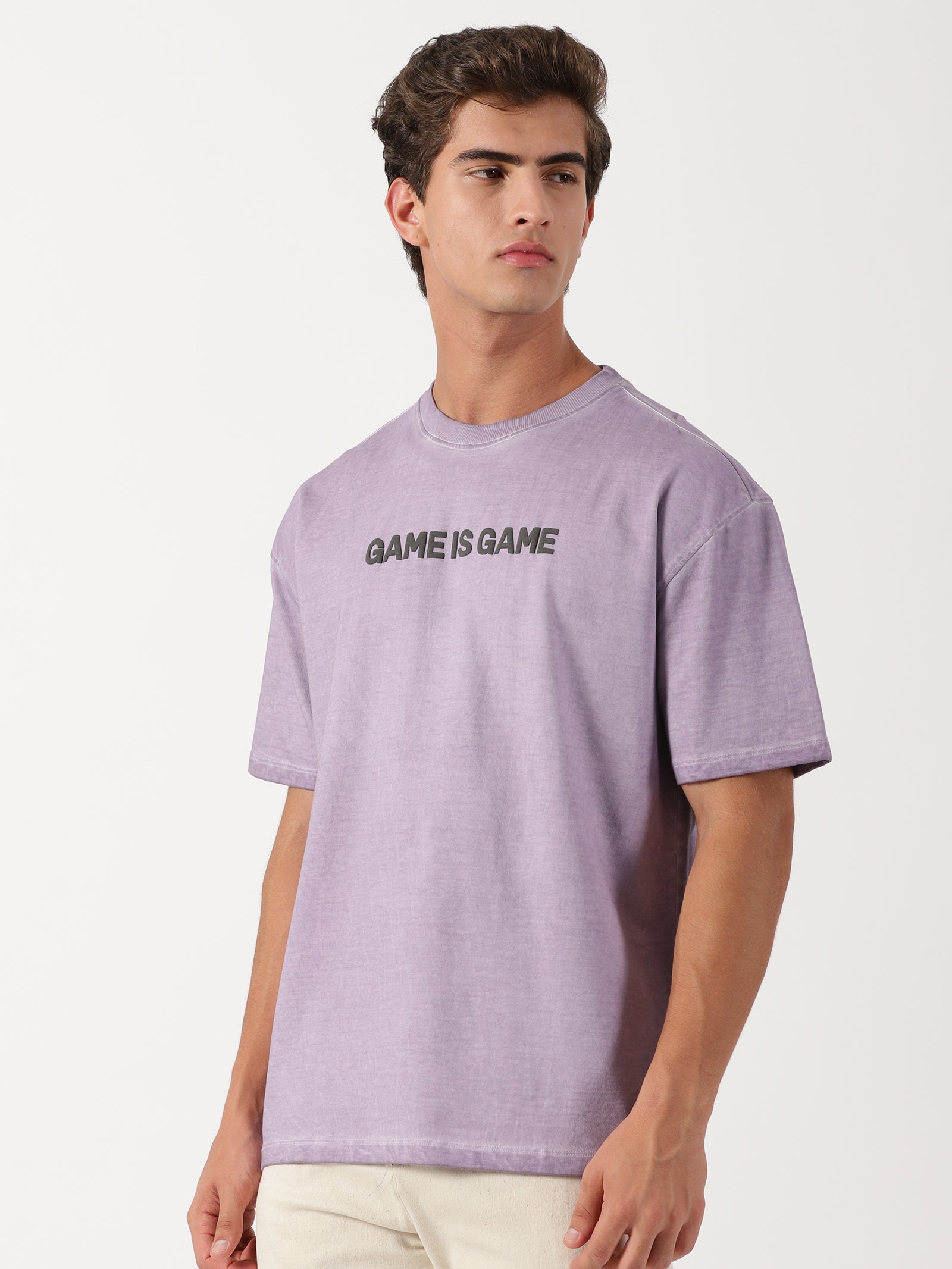 Men Oversized T-Shirt Light Purple