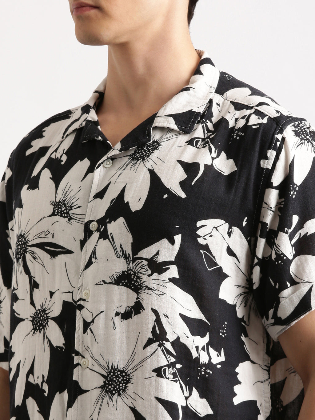 Black White Regular Fit Shirt