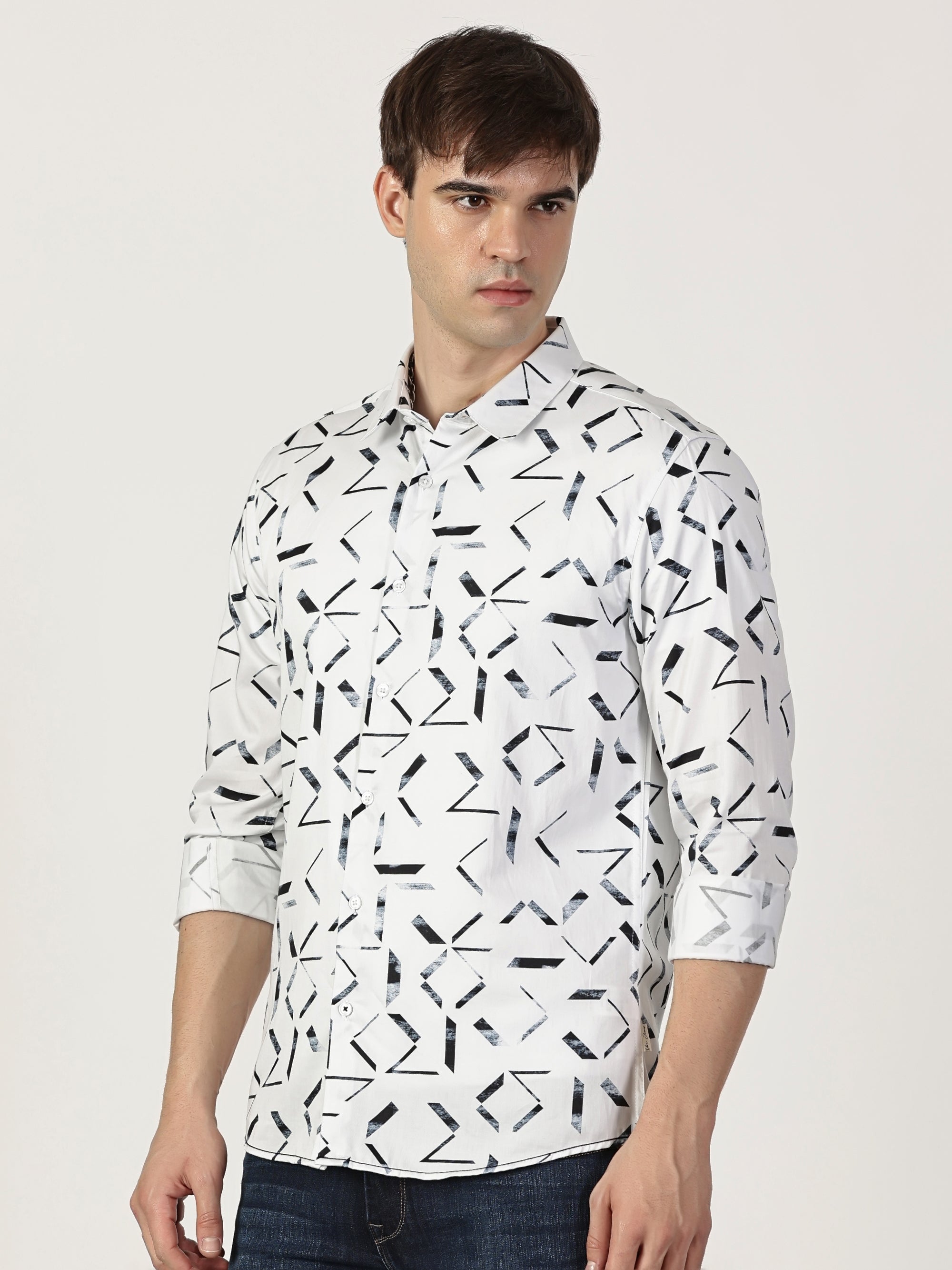 Men Slim Fit Shirt White