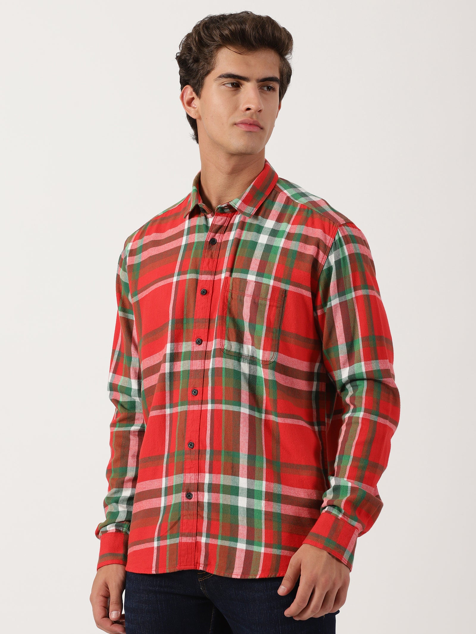 Men Regular Fit Shirt Red