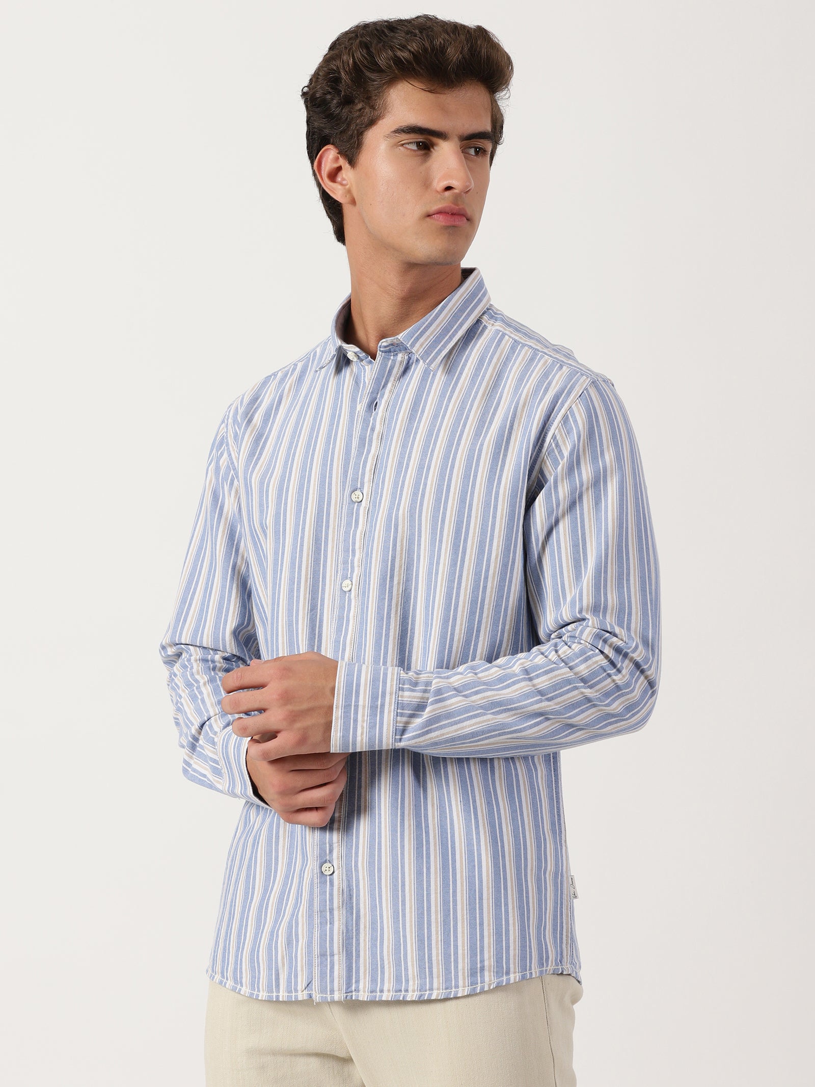 Men Slim Fit Shirt Blue