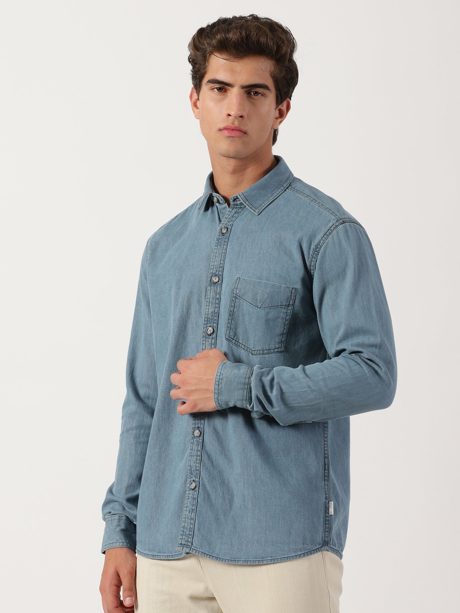 Men Regular Fit Shirt Blue
