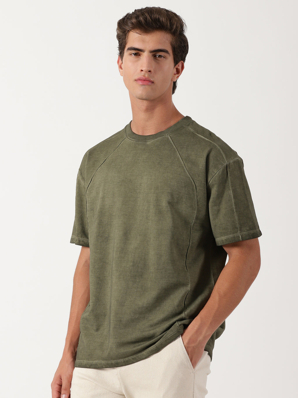 Men Oversized T-Shirt Olive