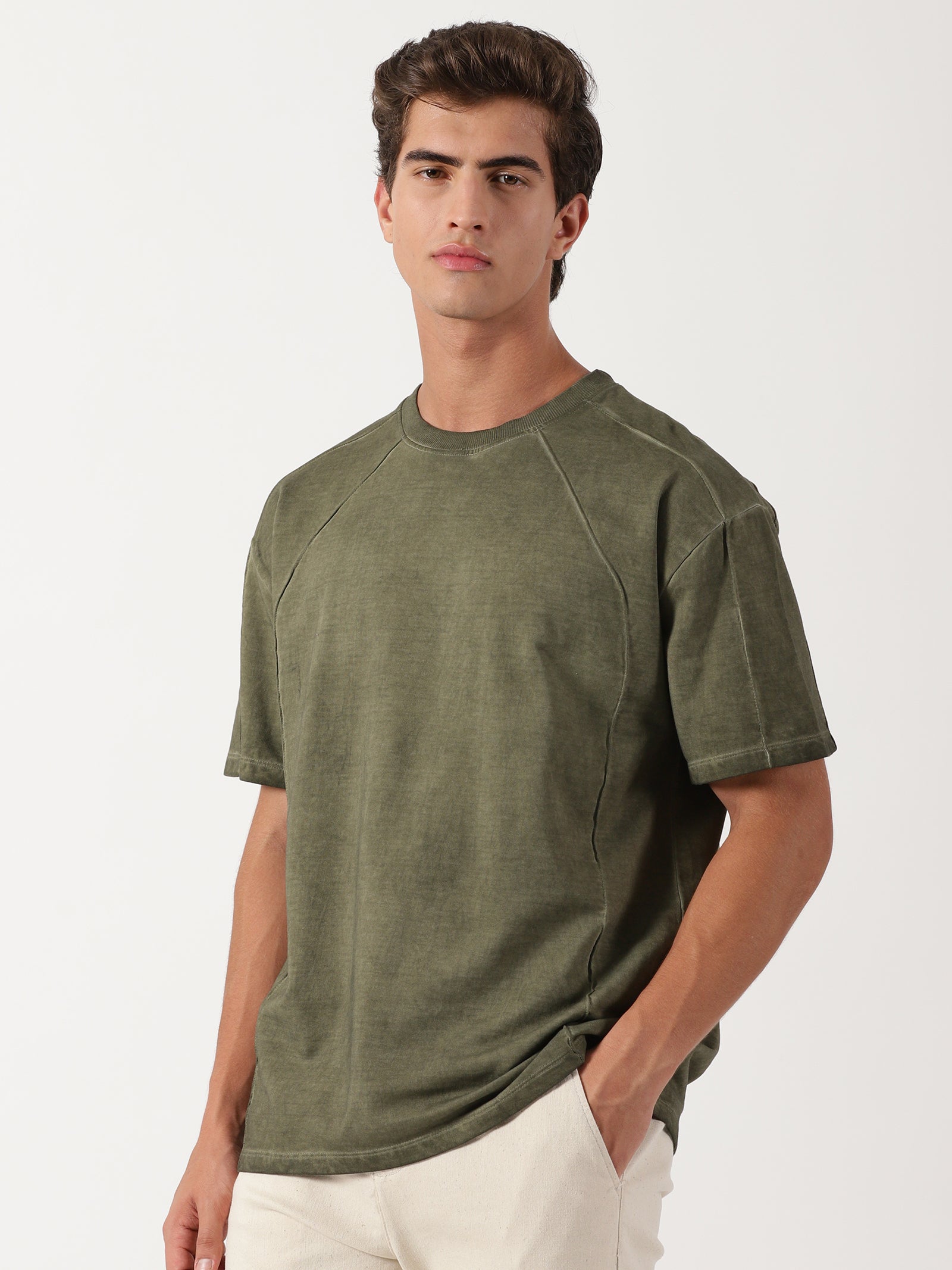 Men Oversized T-Shirt Olive