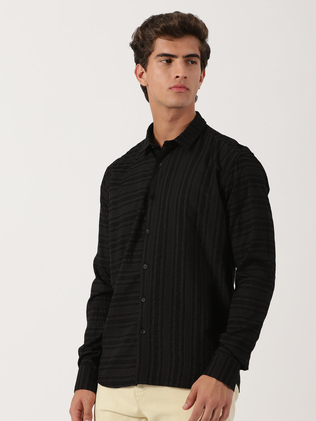 Men Regular Fit Shirt Black