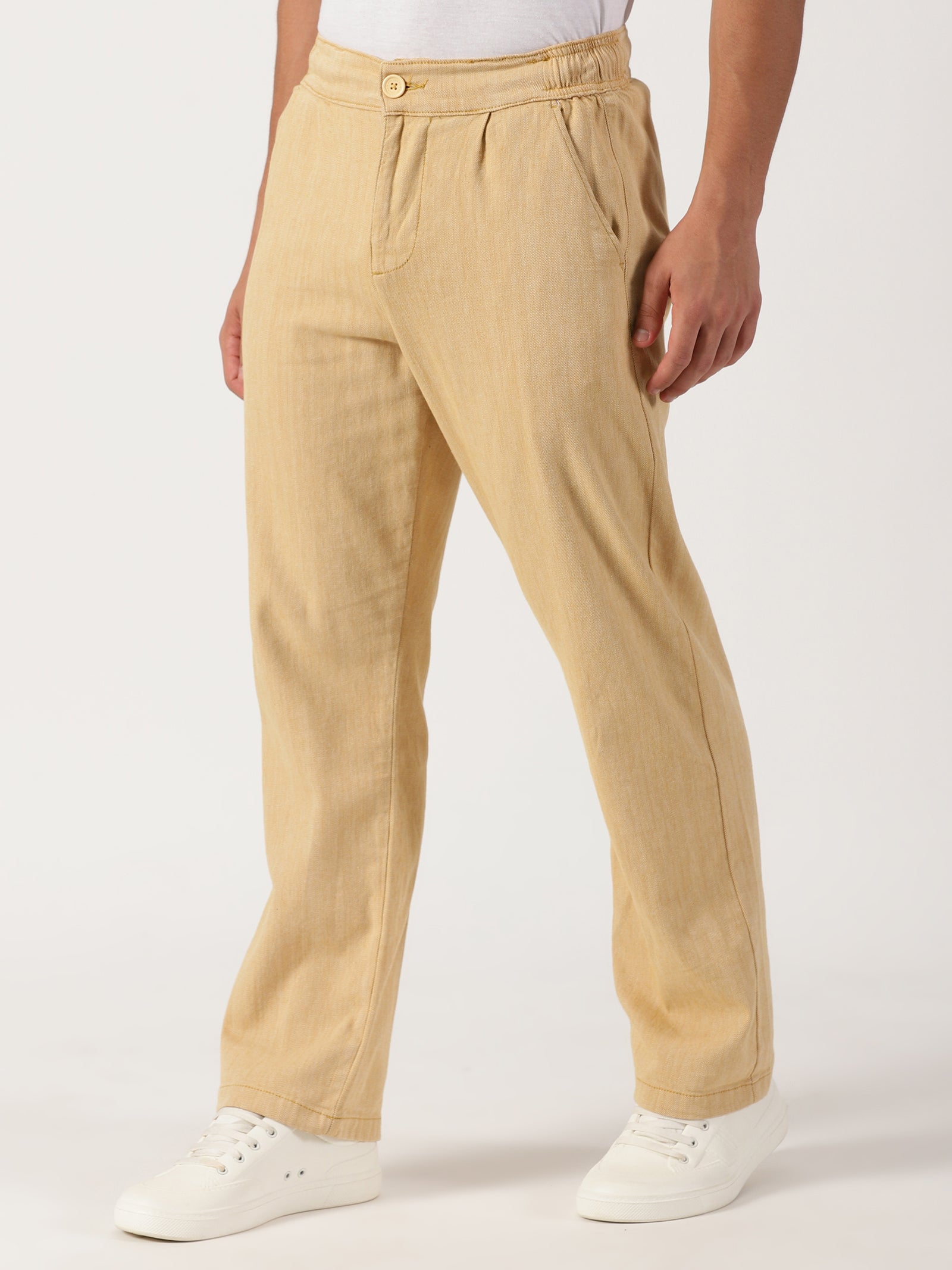 Men Pull Up Pant Non Denim Orange