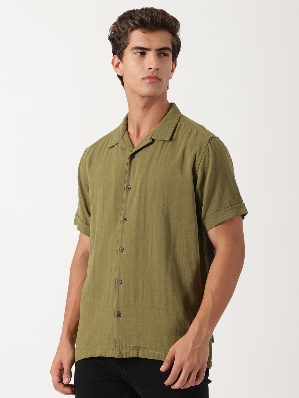 Olive Green Regular Fit Shirt