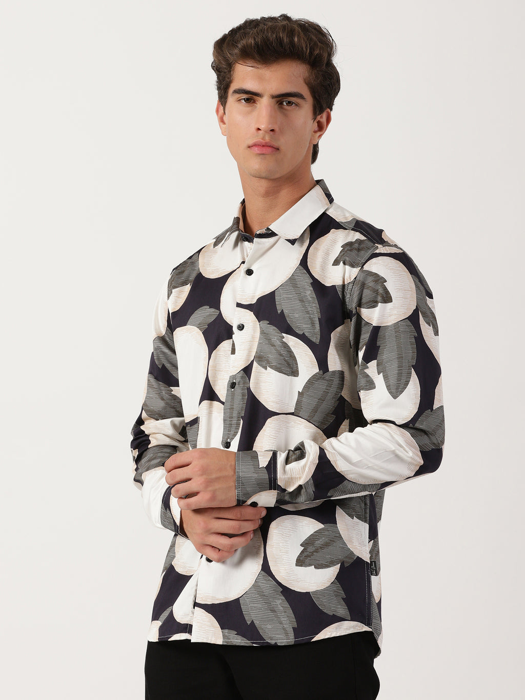 Men Slim Fit Shirt Off White