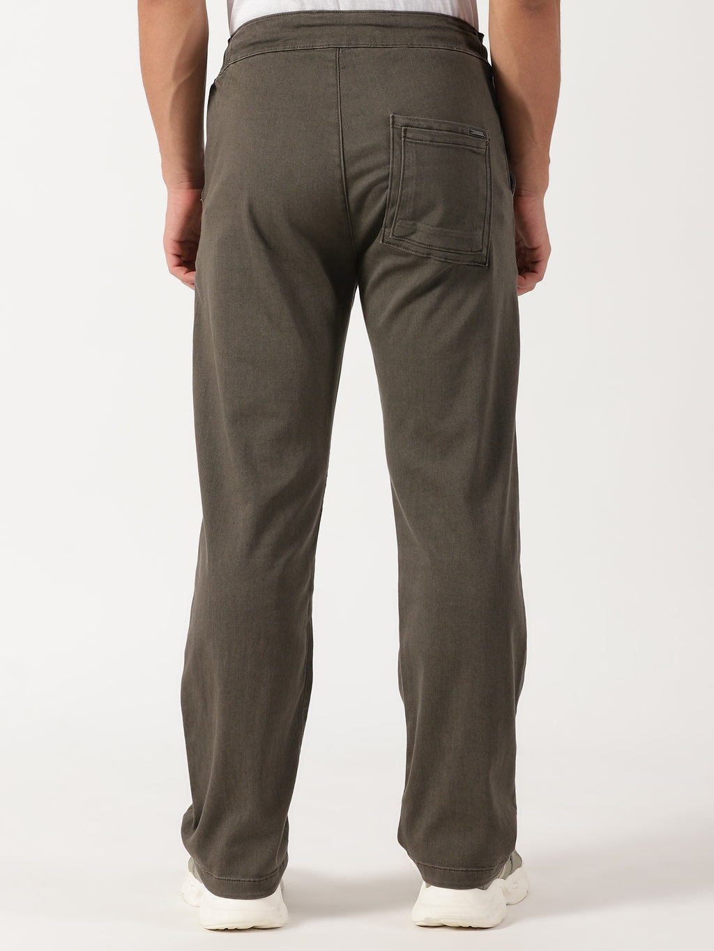 Men Pull Up Pant Jeans Brown