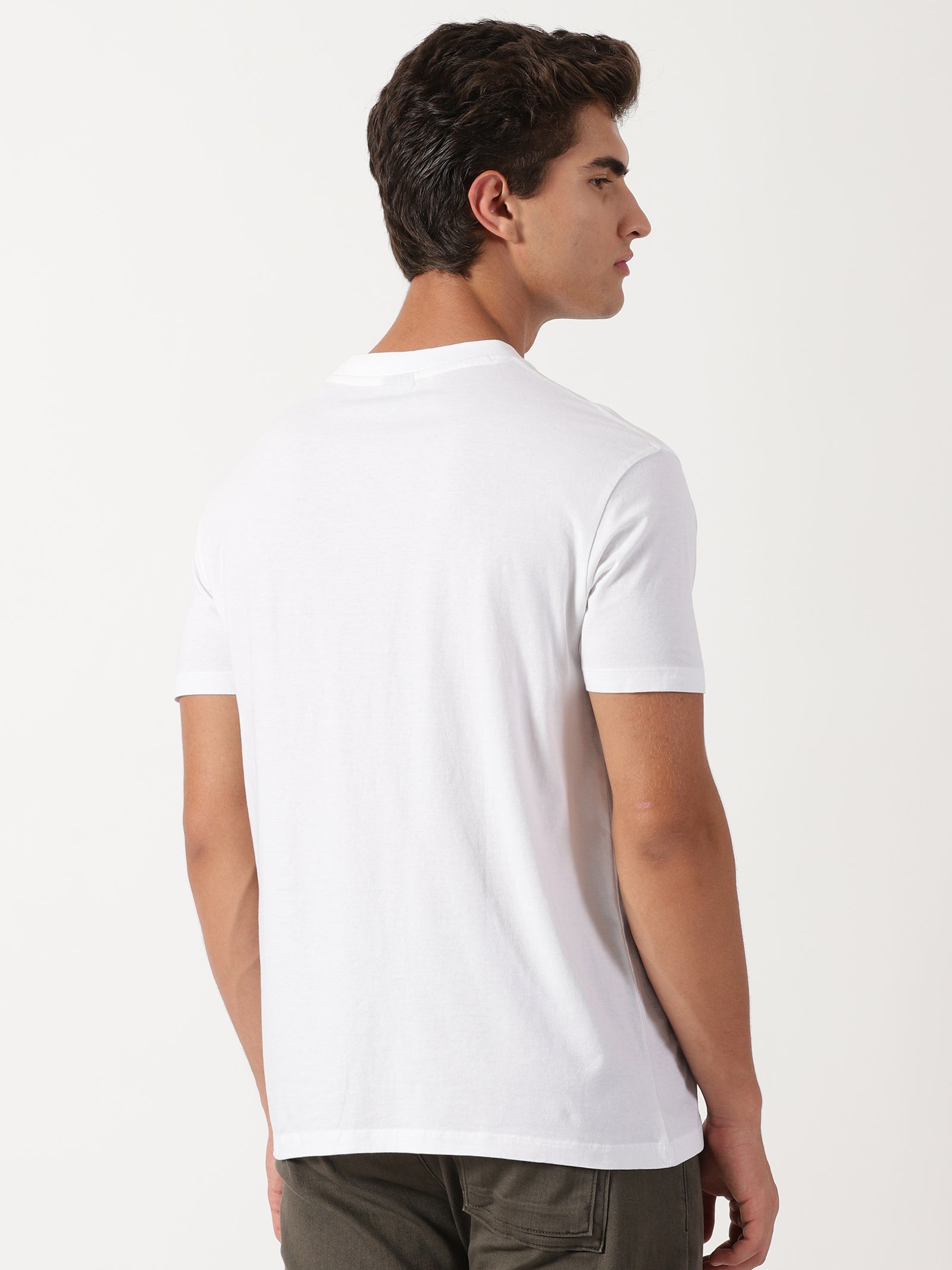 Men Regular Fit T-Shirt White