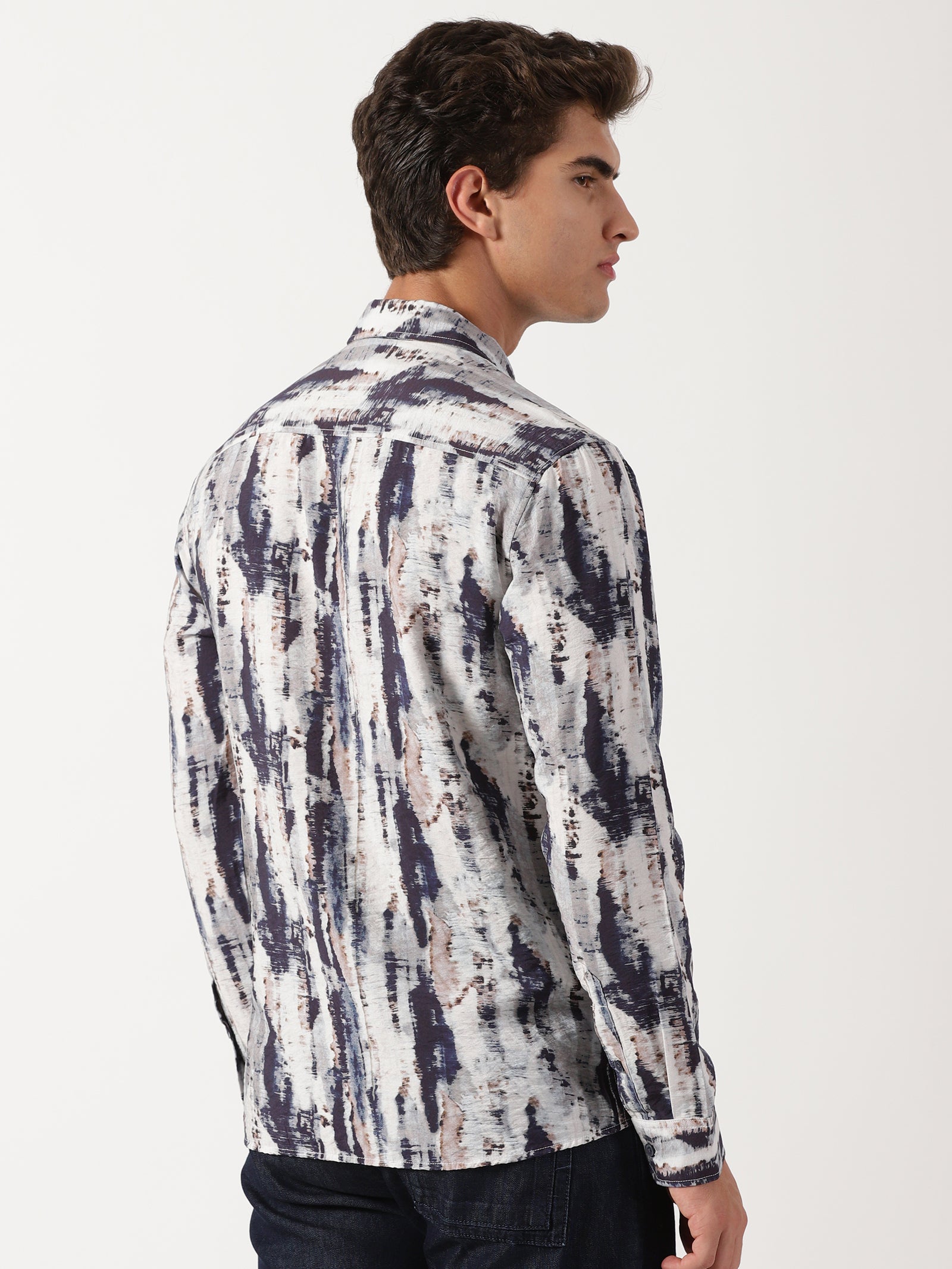 Men Slim Fit Shirt Off White