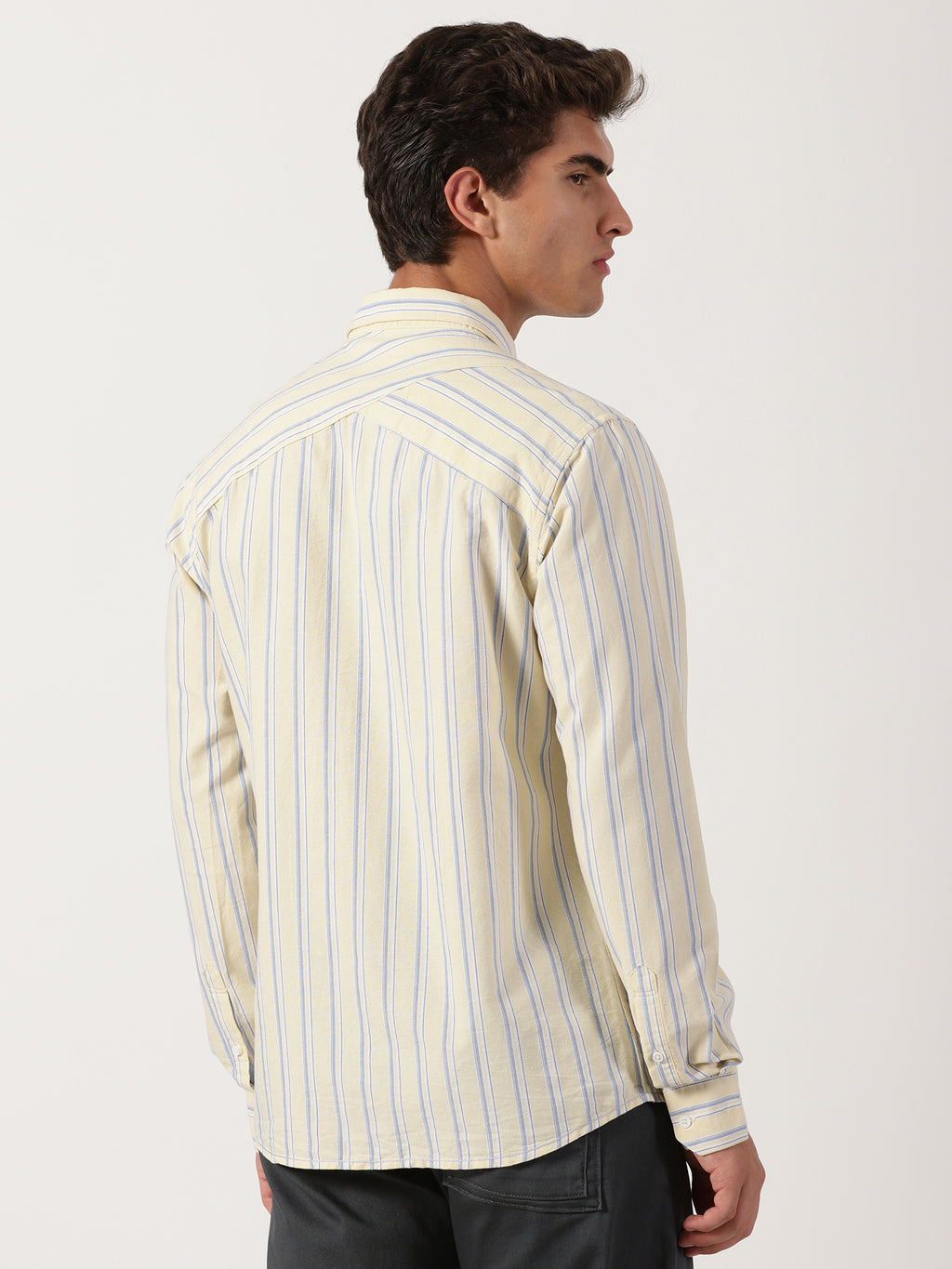 Men Slim Fit Shirt Off White