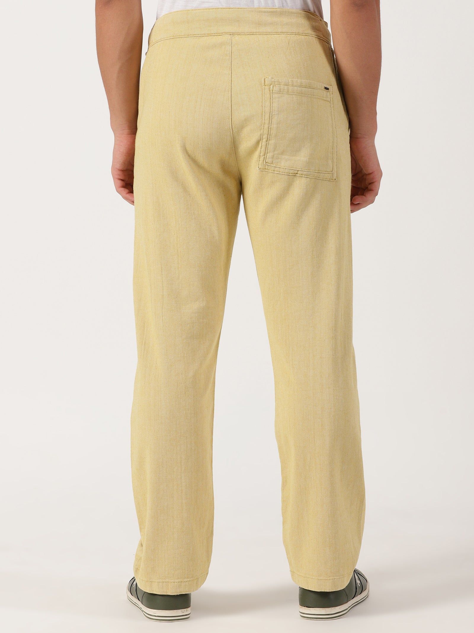 Men Pull Up Pant Non Denim Yellow
