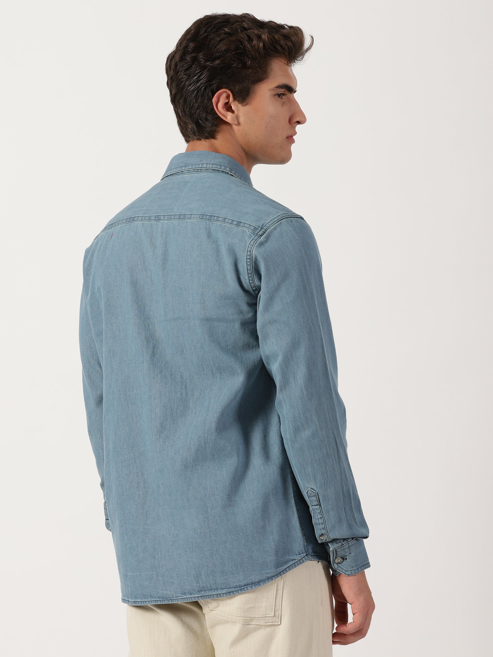 Men Regular Fit Shirt Blue