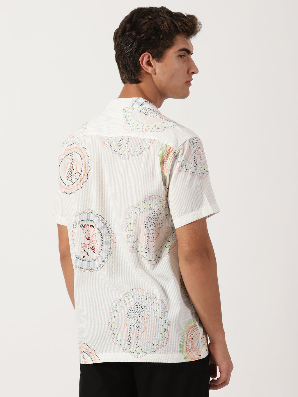 Men Regular Fit Shirt Off White