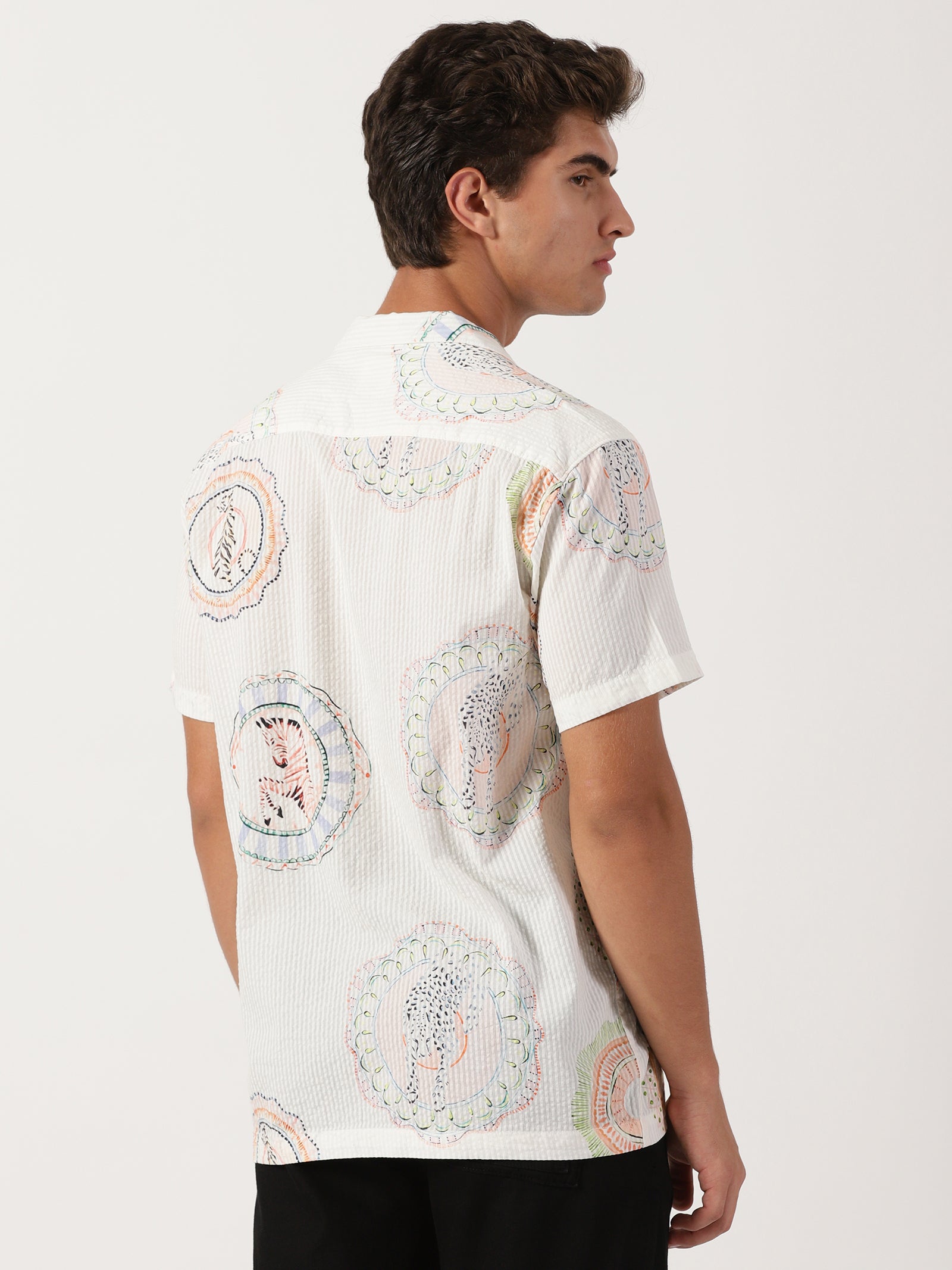 Men Regular Fit Shirt Off White