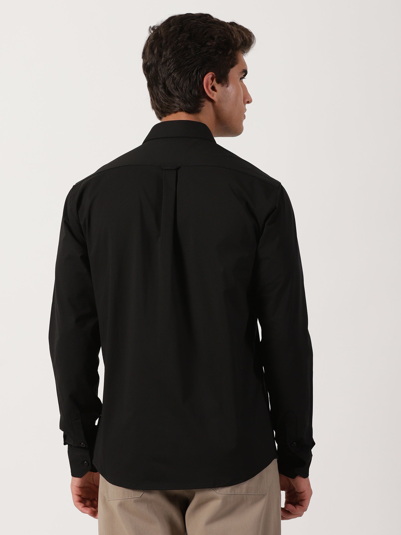 Men Slim Fit Shirt Black