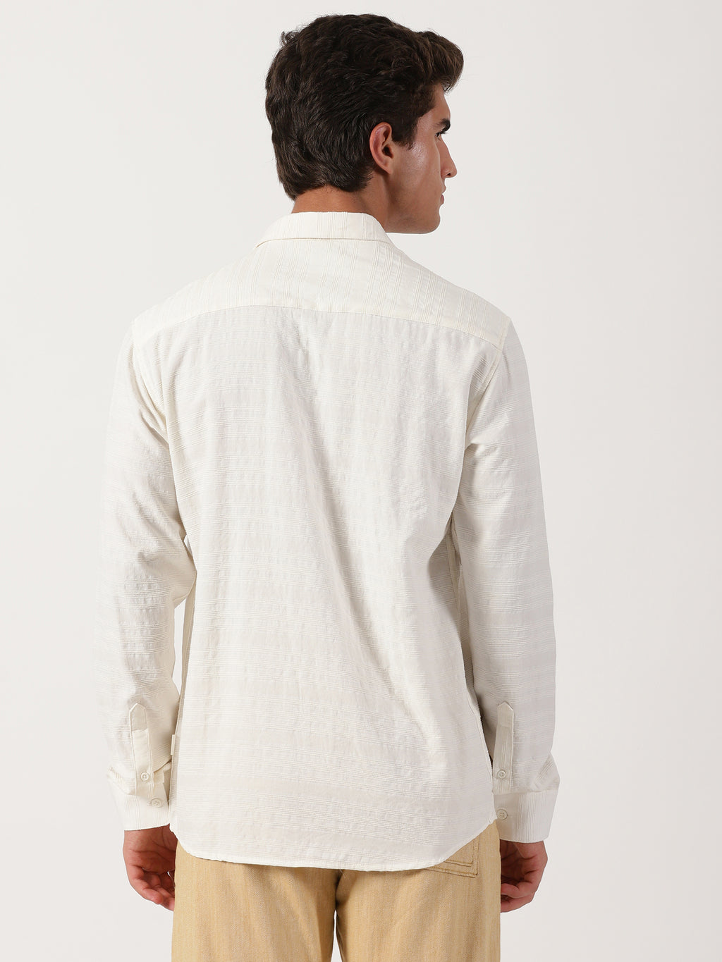 Men Regular Fit Shirt Off White