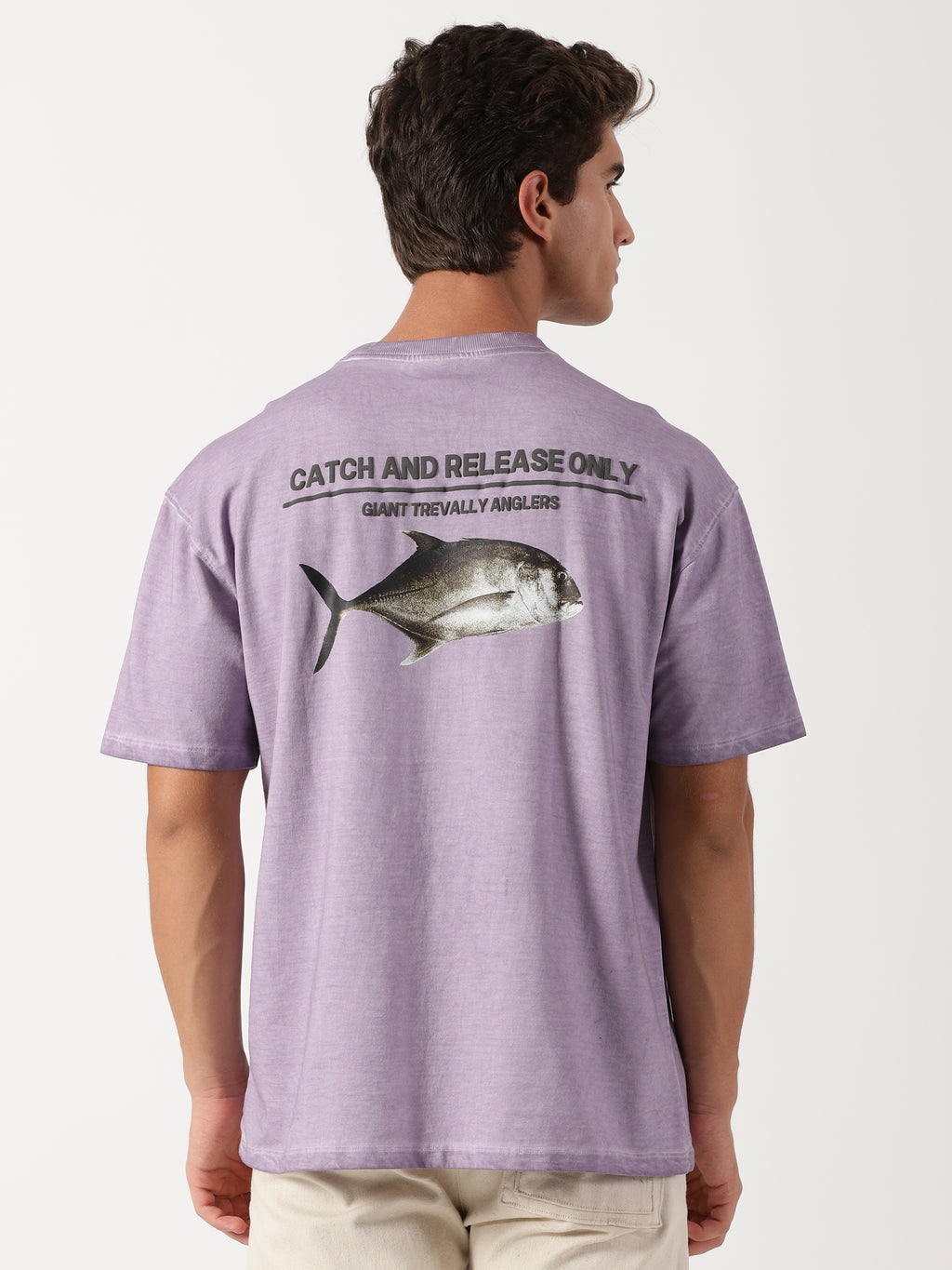 Men Oversized T-Shirt Light Purple