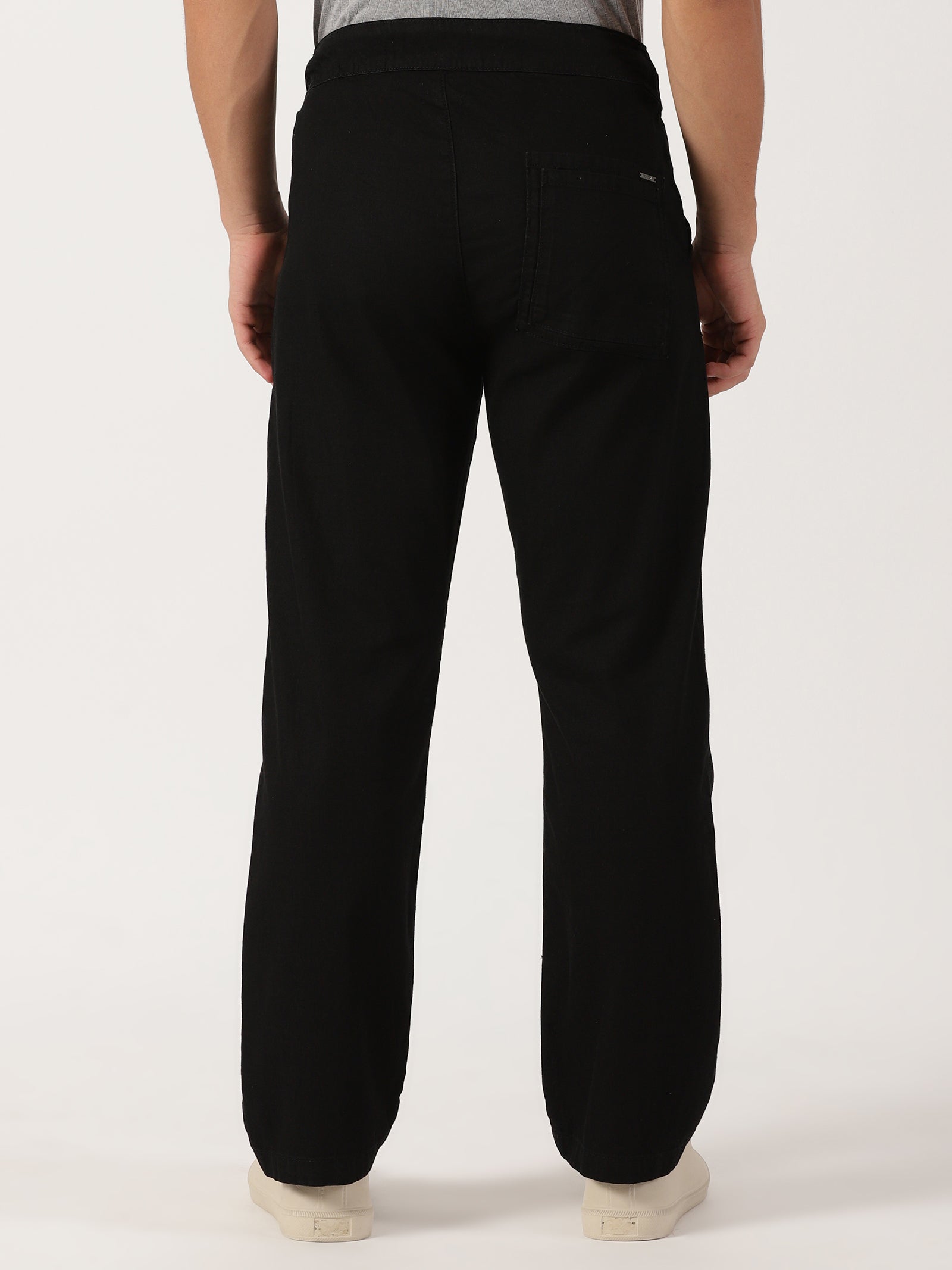 Men Pull Up Pant Non Denim Black