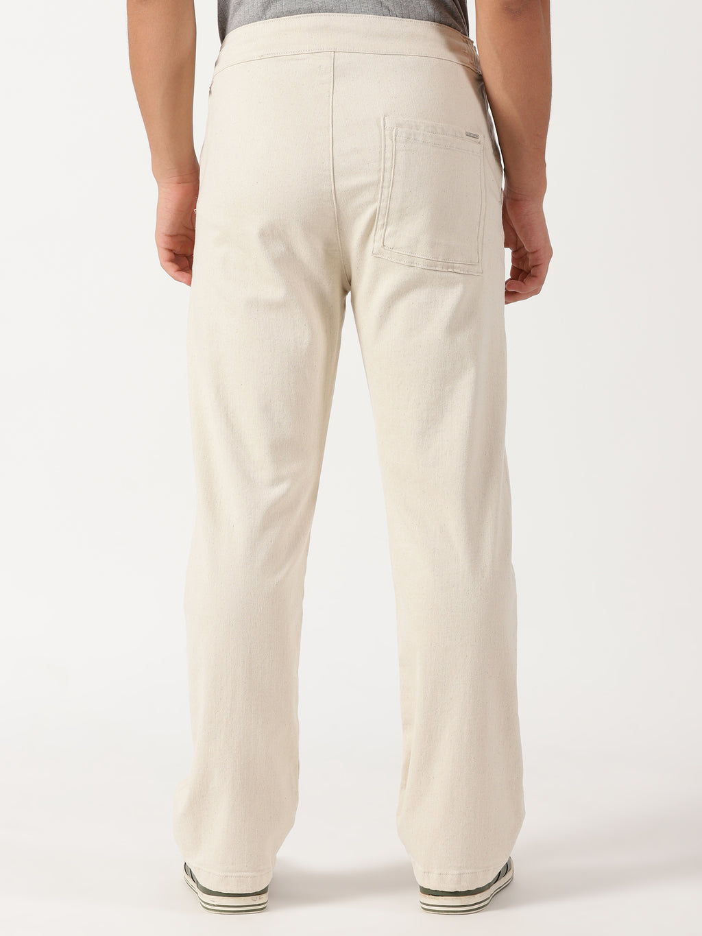 Men Pull Up Pant Non Denim Off White