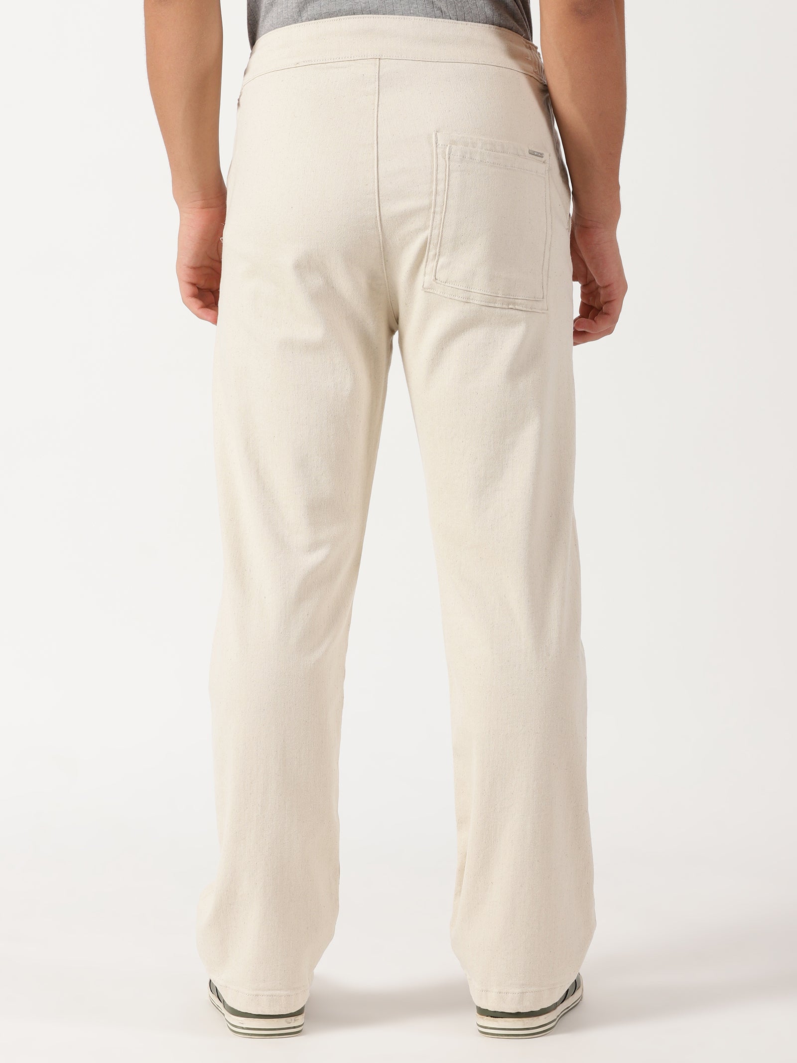 Men Pull Up Pant Non Denim Off White